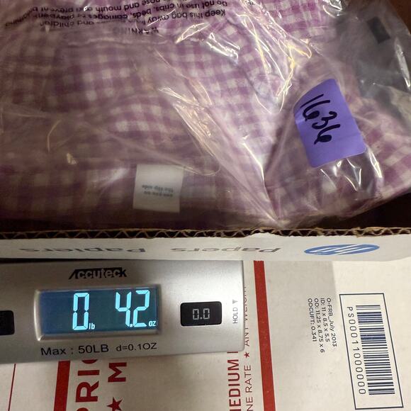 Old Navy XL Gingham Top Linen Purple Flutter Sleeve Coquette Cottage Summer Soft - Picture 6 of 7